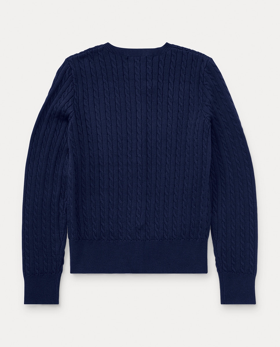 Cardigan de Malha do Cabo de Algodão Polo Ralph Lauren Azul-marinho-5