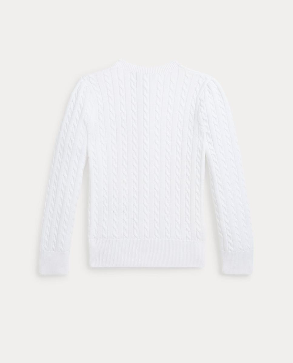 Cárdigan de niña de algodón en punto de ochos - Polo Ralph Lauren - Blanco Blanco-8