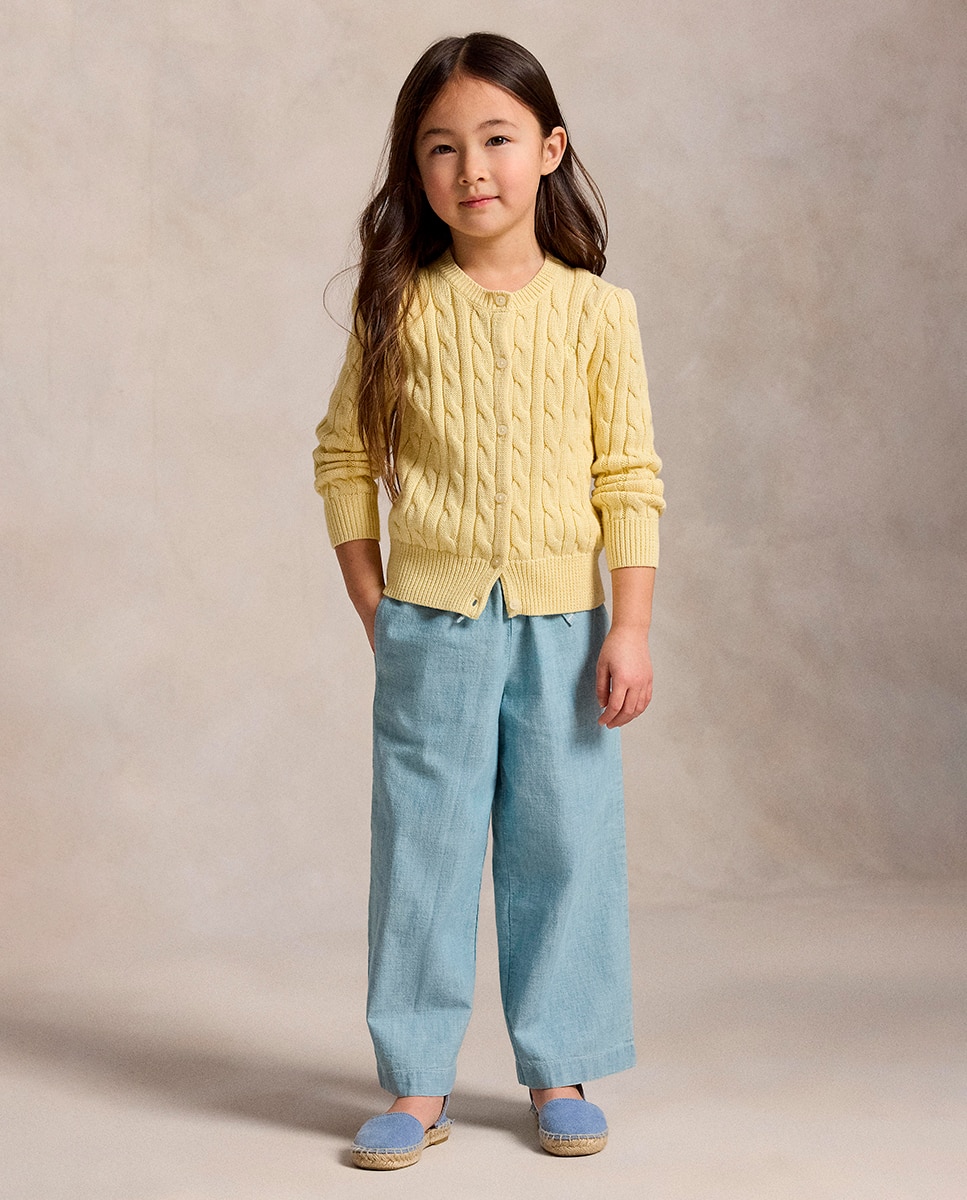 Cardigan de Malha do Cabo Metalizado Polo Ralph Lauren Amarelo-2