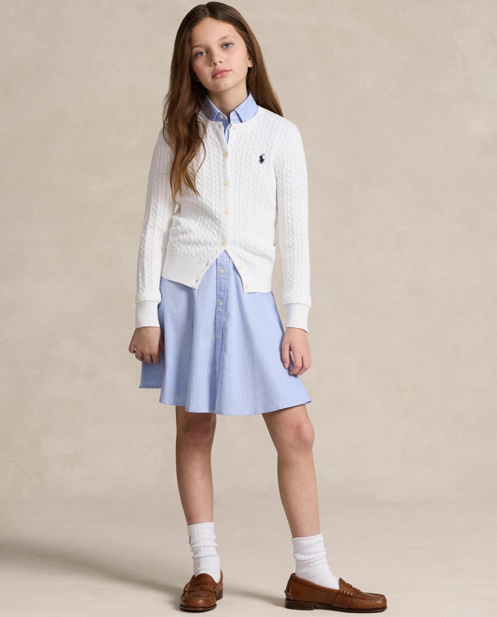 Cardigan de Malha do Cabo de Algodão Polo Ralph Lauren Branco-2