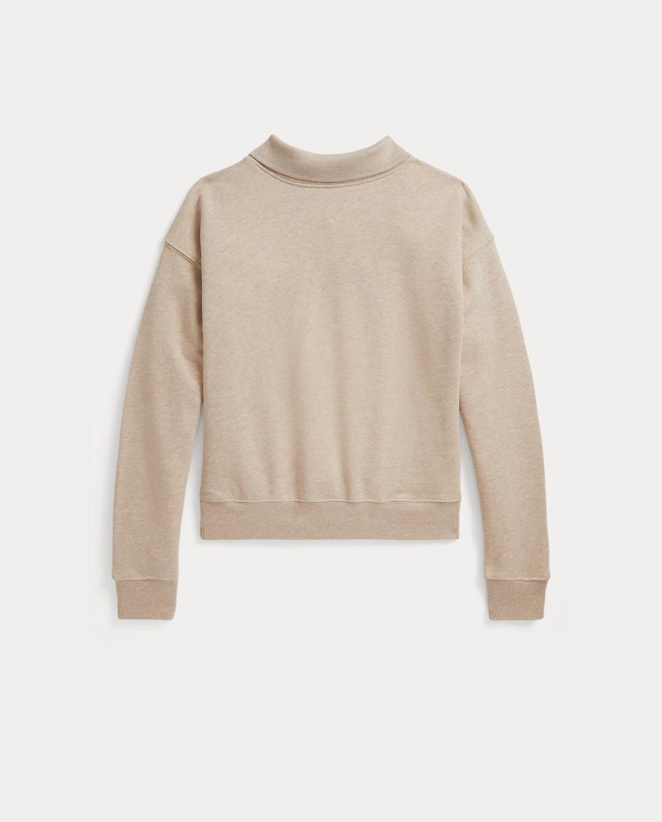 Sweatshirt com Gola e Bandeira Tecida Natural-5