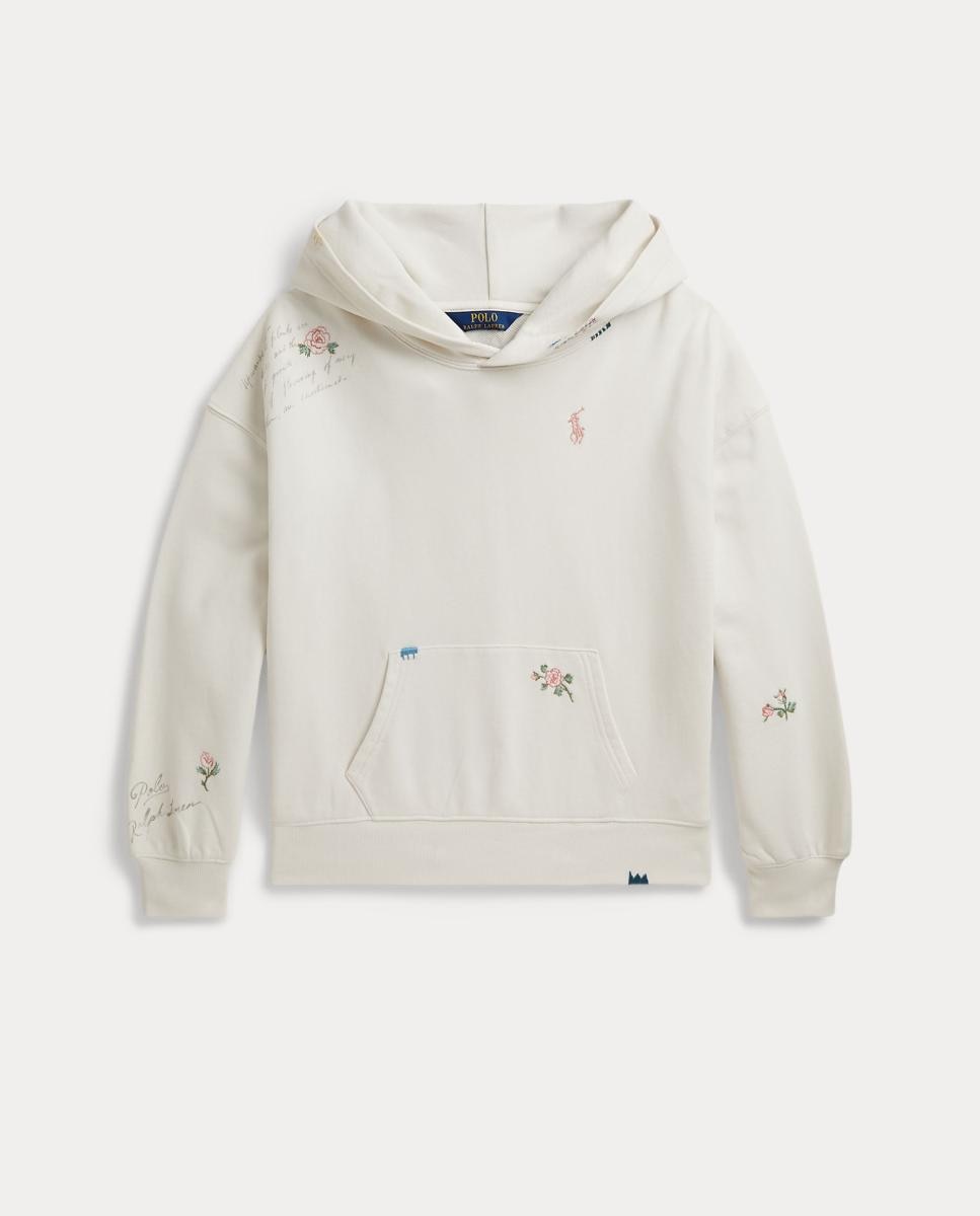Imagem 0 de Sweatshirt com Capuz de Algodão com Estampado Floral e Bolso Canguru