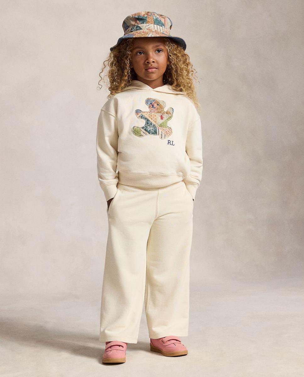 Sweatshirt com Capuz de Algodão com o Ursinho em Patch Creme-3