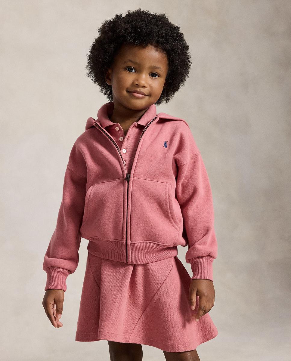Sweatshirt de Felpa com Fecho de Correr Polo Ralph Lauren Rosa-2