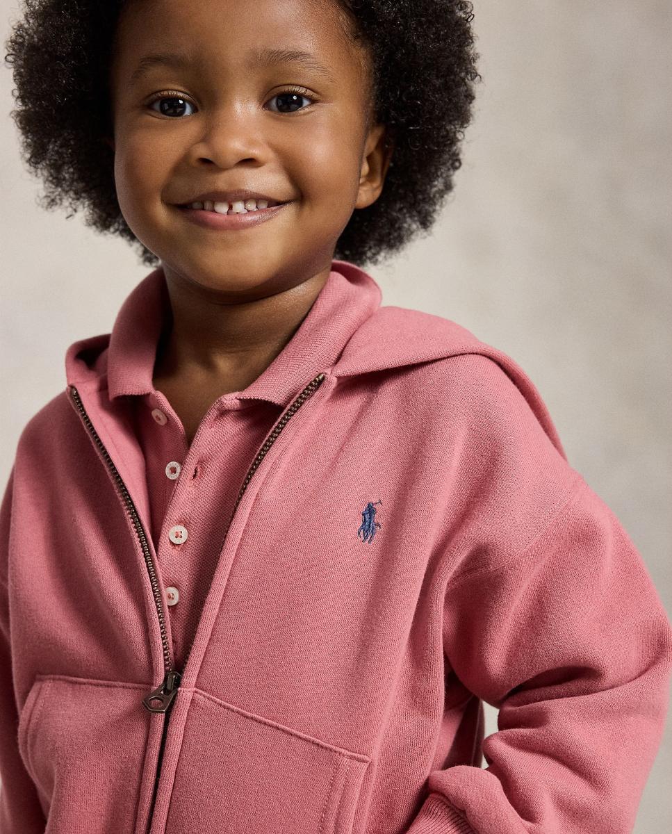 Sweatshirt de Felpa com Fecho de Correr Polo Ralph Lauren Rosa-3
