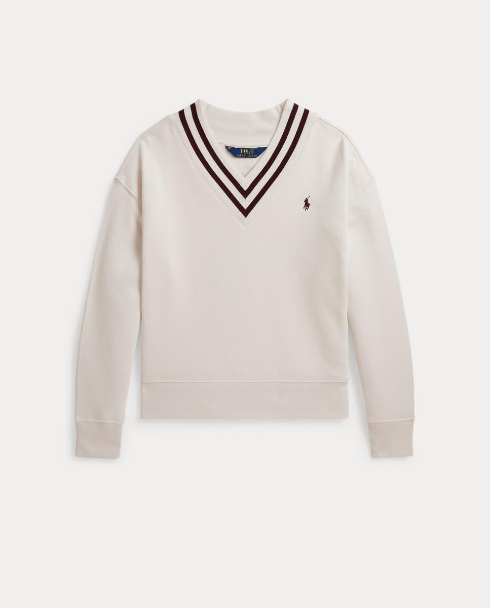 Sweatshirt de Felpa com Decote em Bico Cru-5