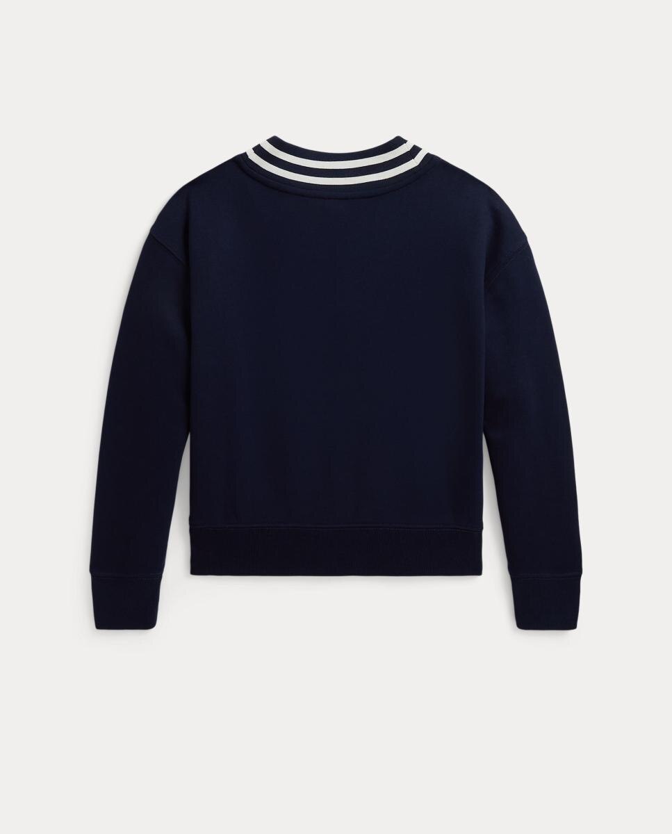 Sudadera de niña de felpa con cuello pico - Polo Ralph Lauren - Azul marino Azul marino-5