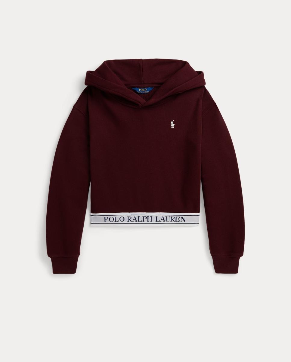 Sweatshirt com Capuz com Fita Elástica e Logótipo Bordeaux-5
