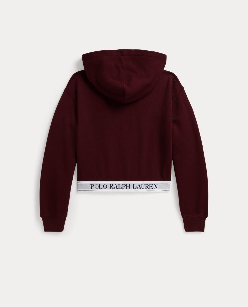 Sweatshirt com Capuz com Fita Elástica e Logótipo Bordeaux-6