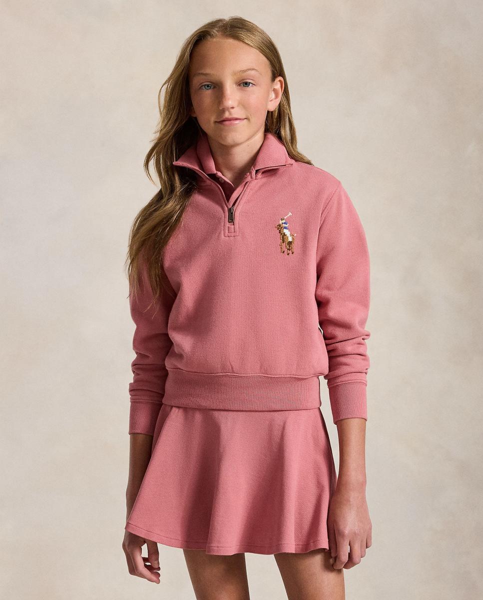 Sweatshirt de Felpa com Cavalo Tecido Rosa-2