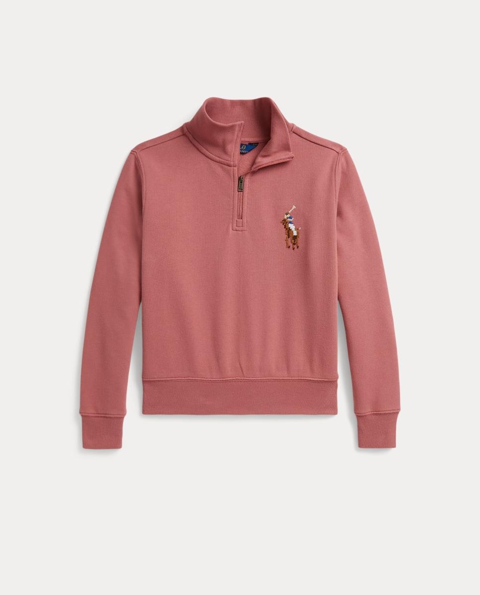 Sweatshirt de Felpa com Cavalo Tecido Rosa-4