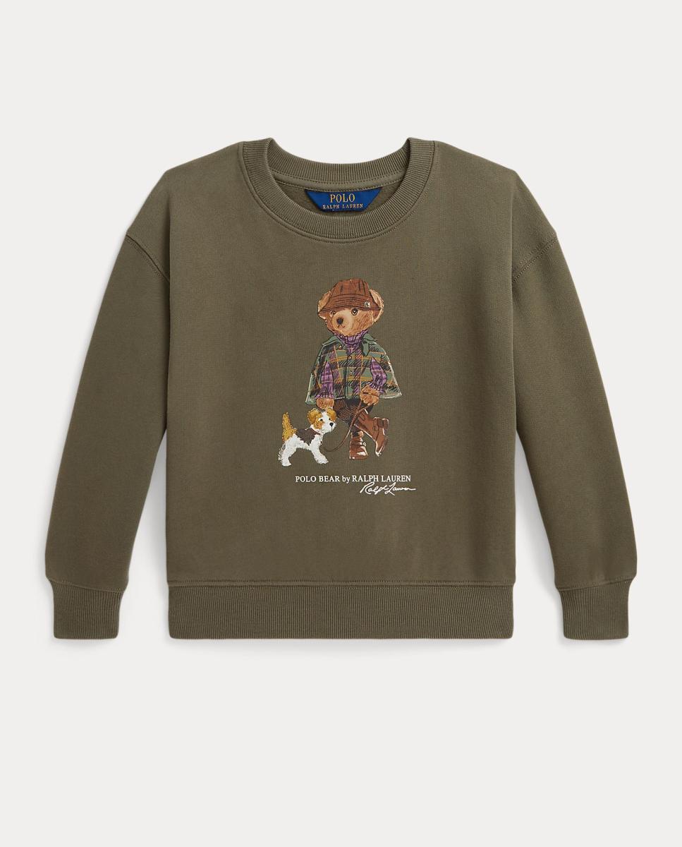 Sweatshirt de Felpa com Polo Bear Verde-militar-4