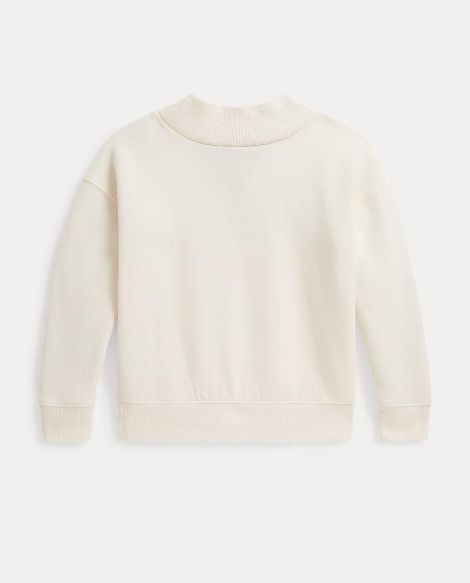 Sweatshirt de Felpa com Gola Larga Creme-2