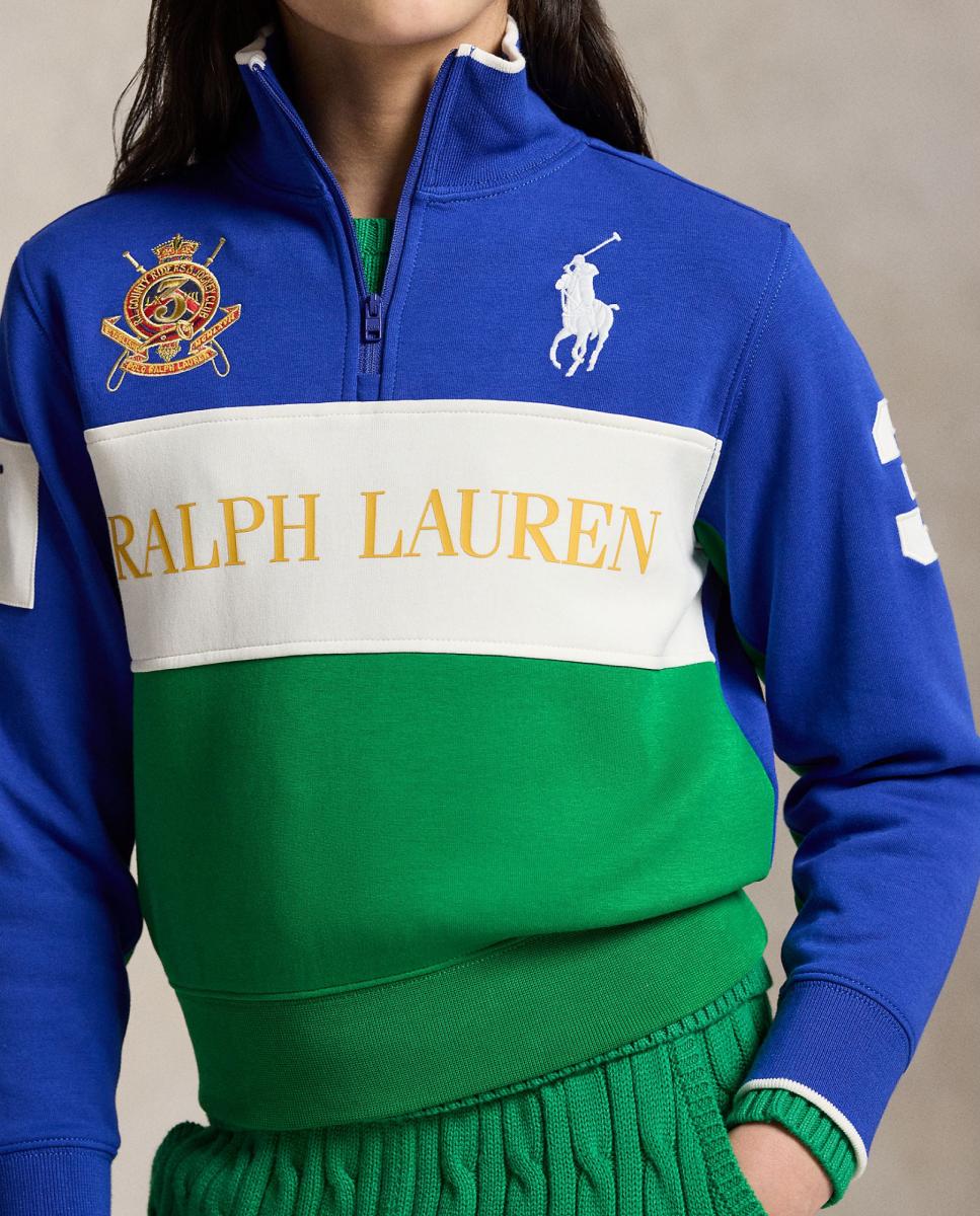 Sweatshirt de Rugby de Algodão com Big Pony Multicolor-2
