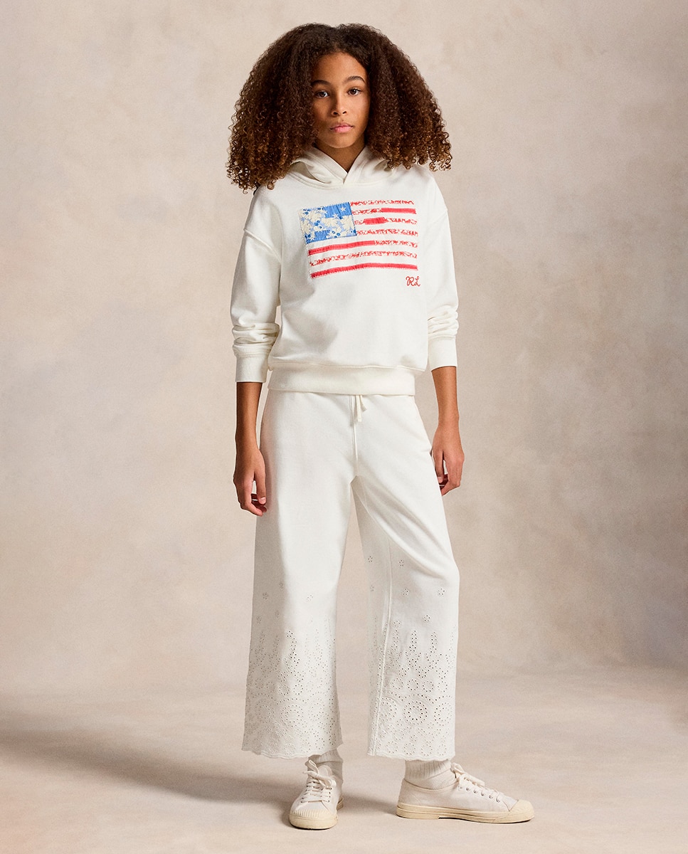 Sweatshirt com Capuz e Bandeira Polo Ralph Lauren Branco-2