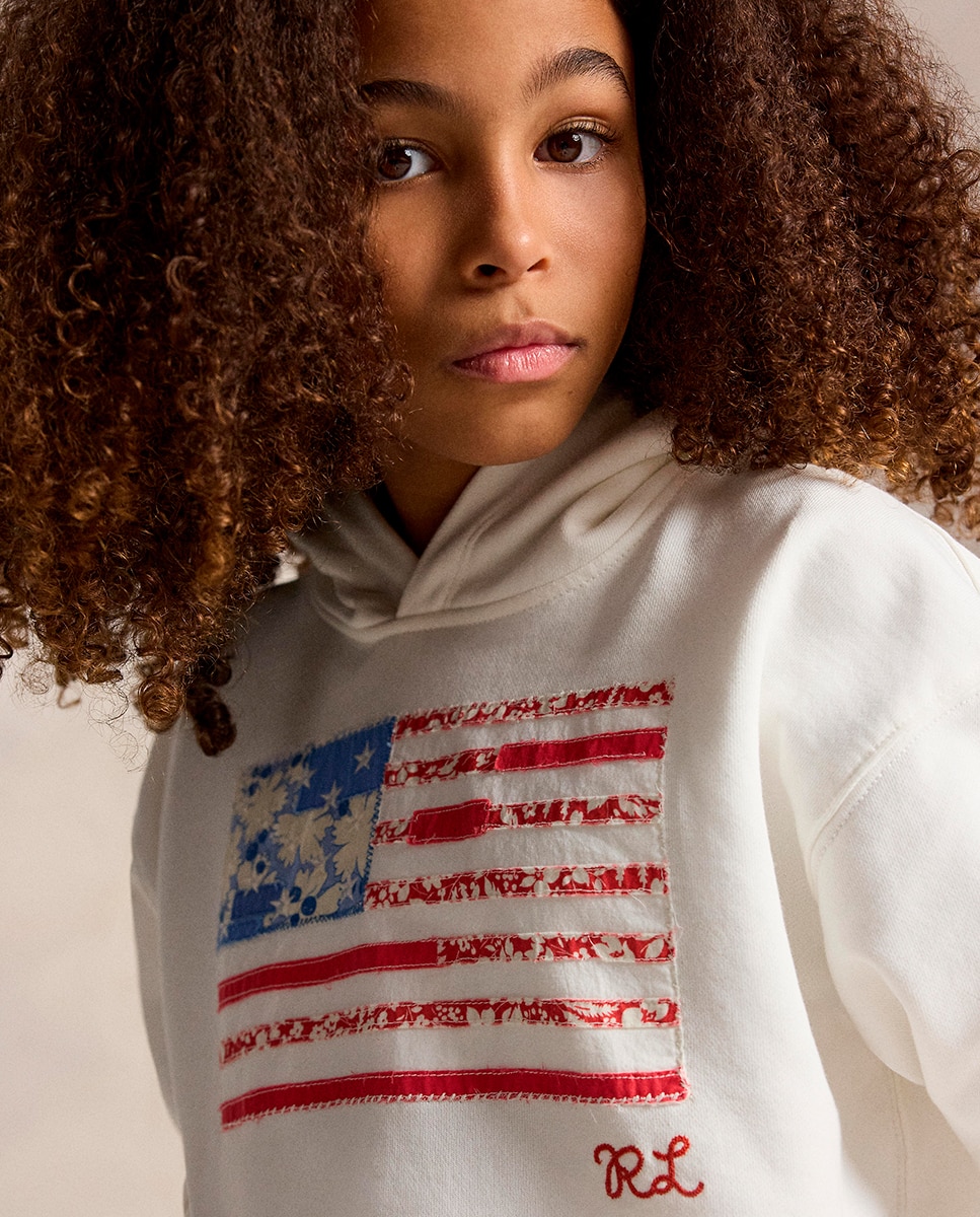 Sweatshirt com Capuz e Bandeira Polo Ralph Lauren Branco-3