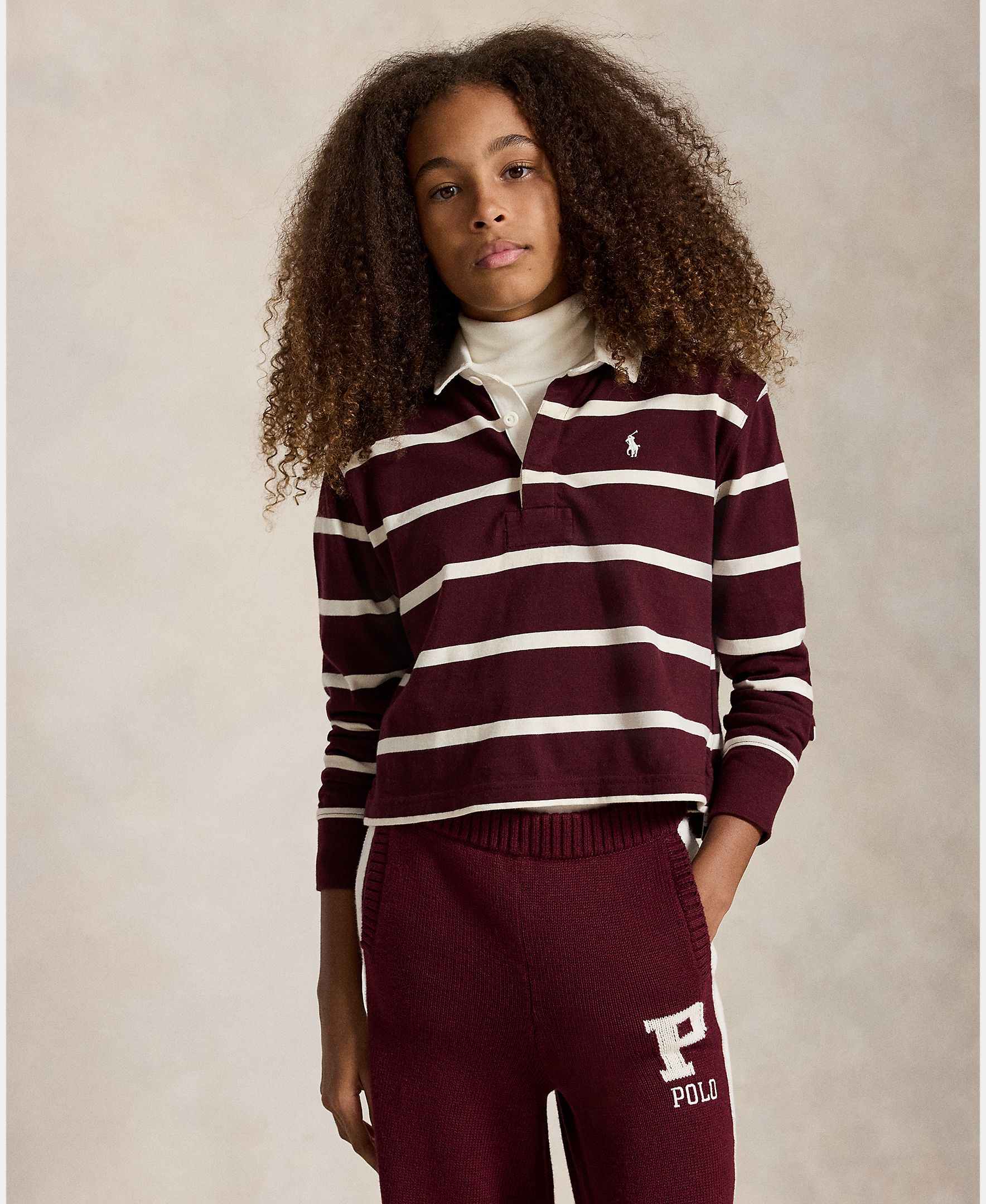 Polo Rugby Cropped de Algodão Polo Ralph Lauren Bordeaux-2