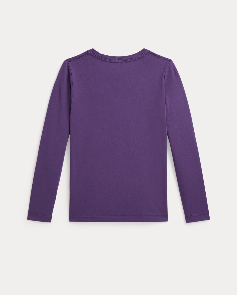 T-shirt com Polo Bear em Algodão Roxo-2
