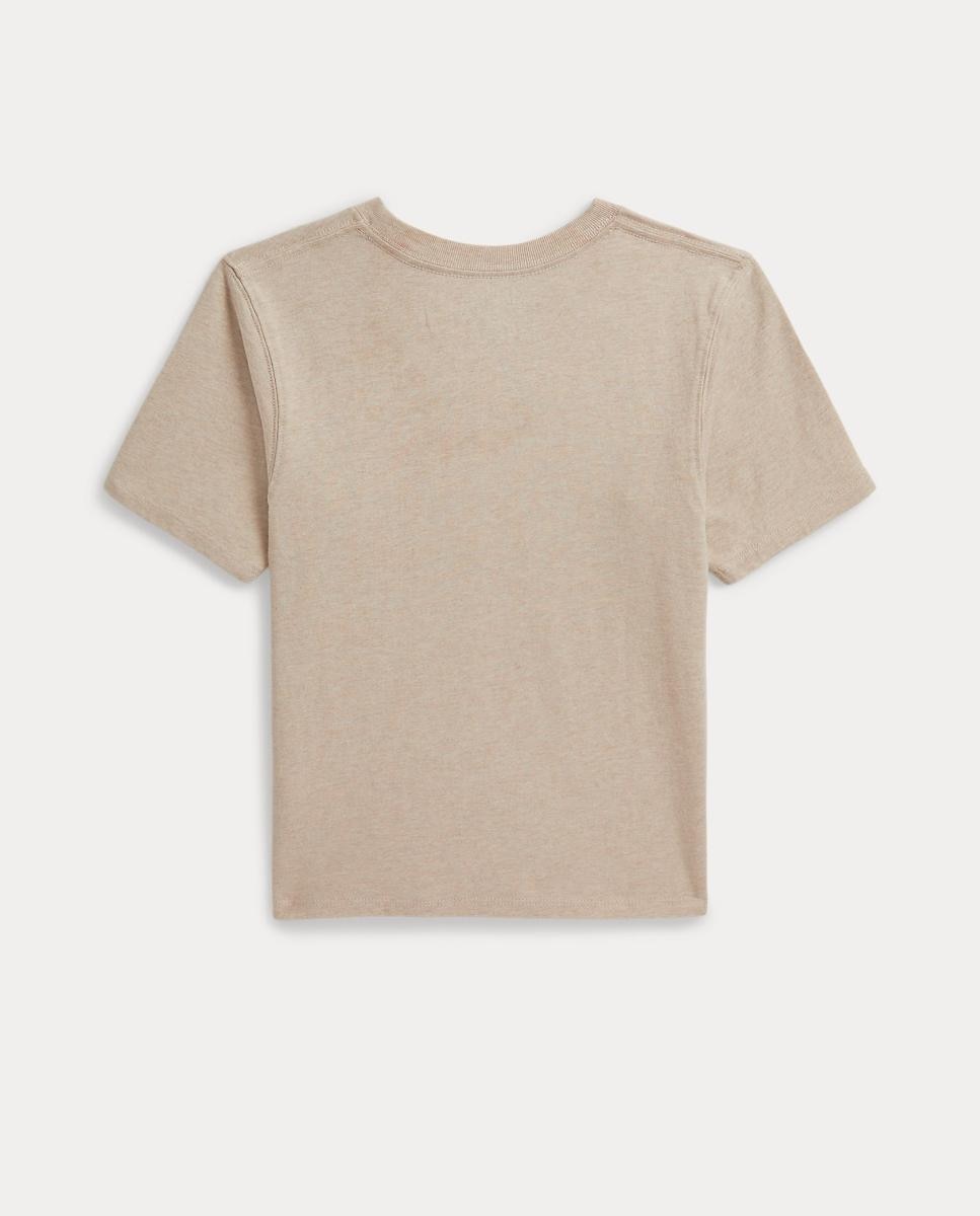 Camiseta de niña de algodón con bandera tejida - Polo Ralph Lauren - Crema Crema-5