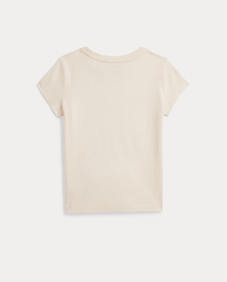 T-shirt com Polo Bear em Algodão Creme-2