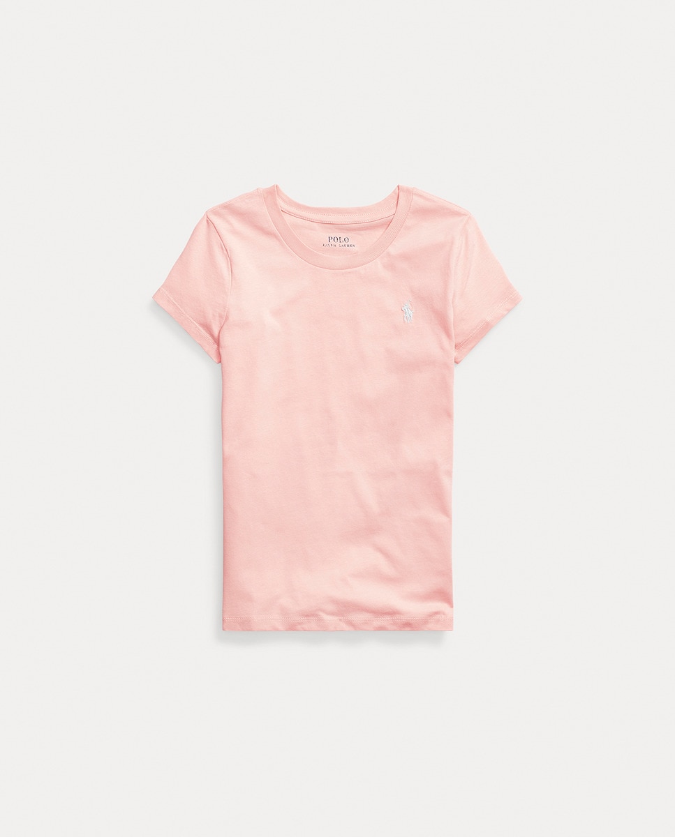 T-shirt de Algodão com Manga Curta Rosa-claro-4