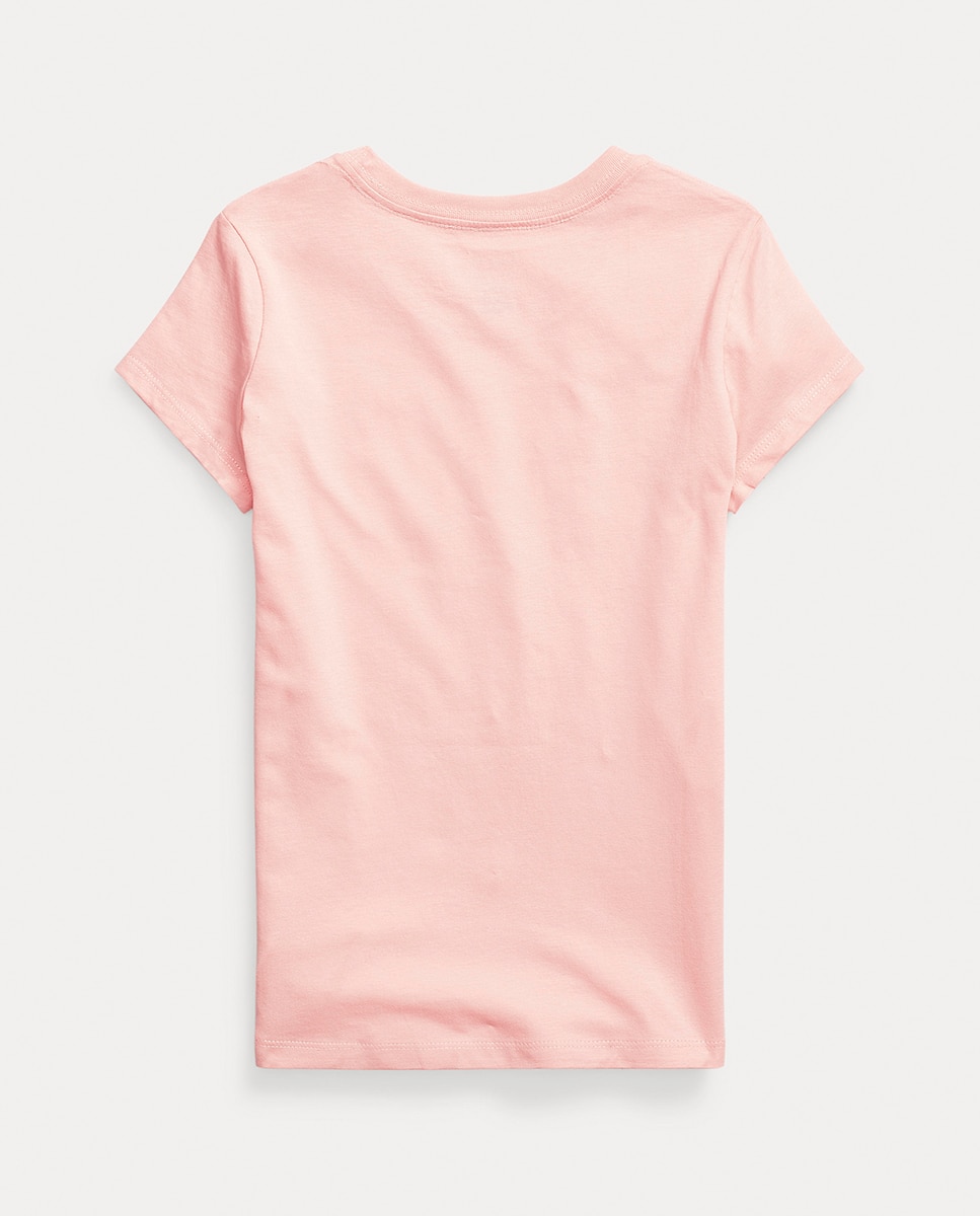T-shirt de Algodão com Manga Curta Rosa-claro-5