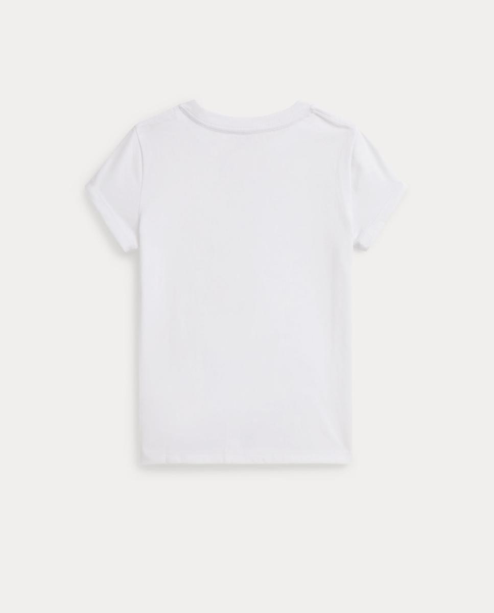 T-shirt de Algodão com Polo Bear Branco-5