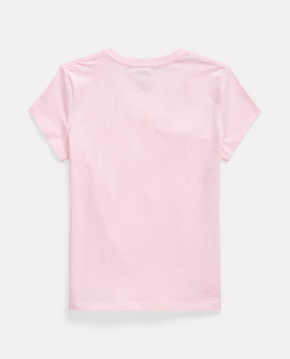 T-shirt de Malha Jersey de Algodão Polo Ralph Lauren Rosa-claro-2