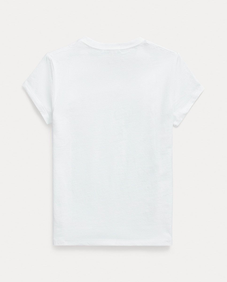 T-shirt de Malha Jersey de Algodão Polo Ralph Lauren Branco-2