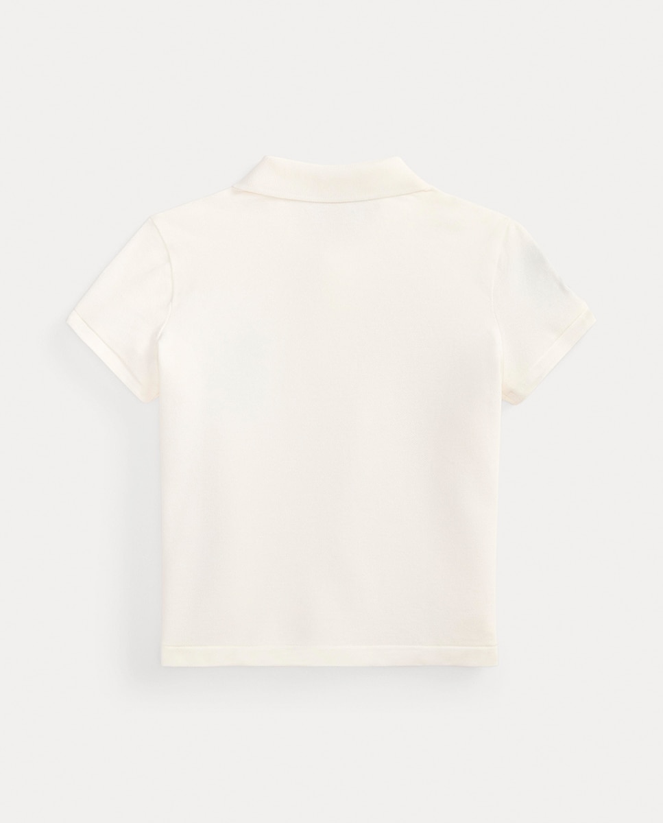 Polo de Piqué Elástico com Big Pony Polo Ralph Lauren Branco-2