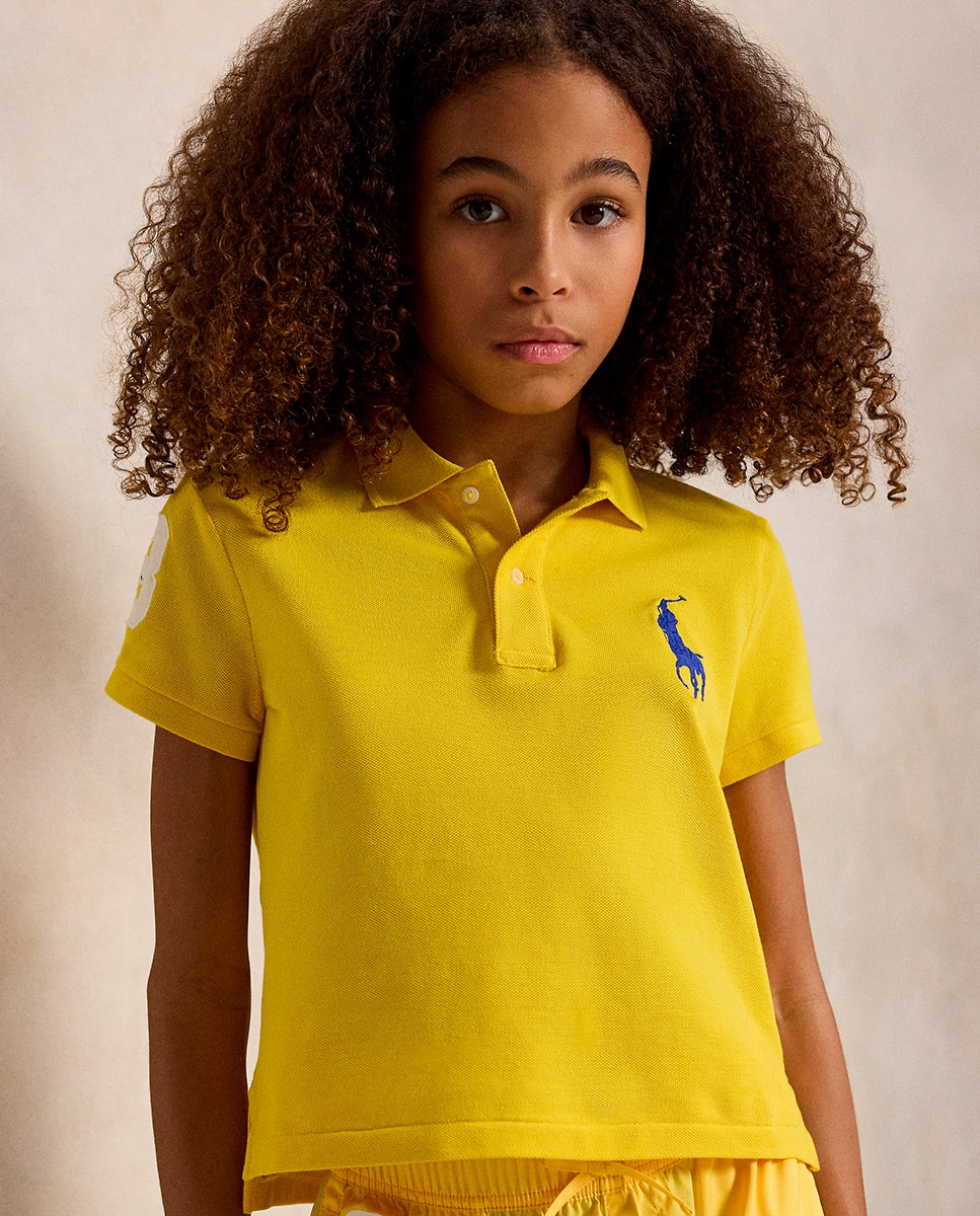 Polo de Piqué Elástico com Big Pony Polo Ralph Lauren Amarelo-3