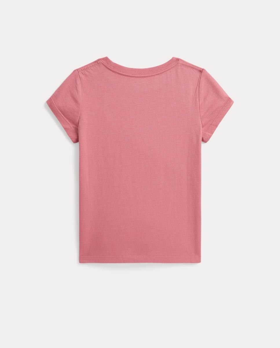 T-shirt de Malha Jersey de Algodão Polo Ralph Lauren Coral-2