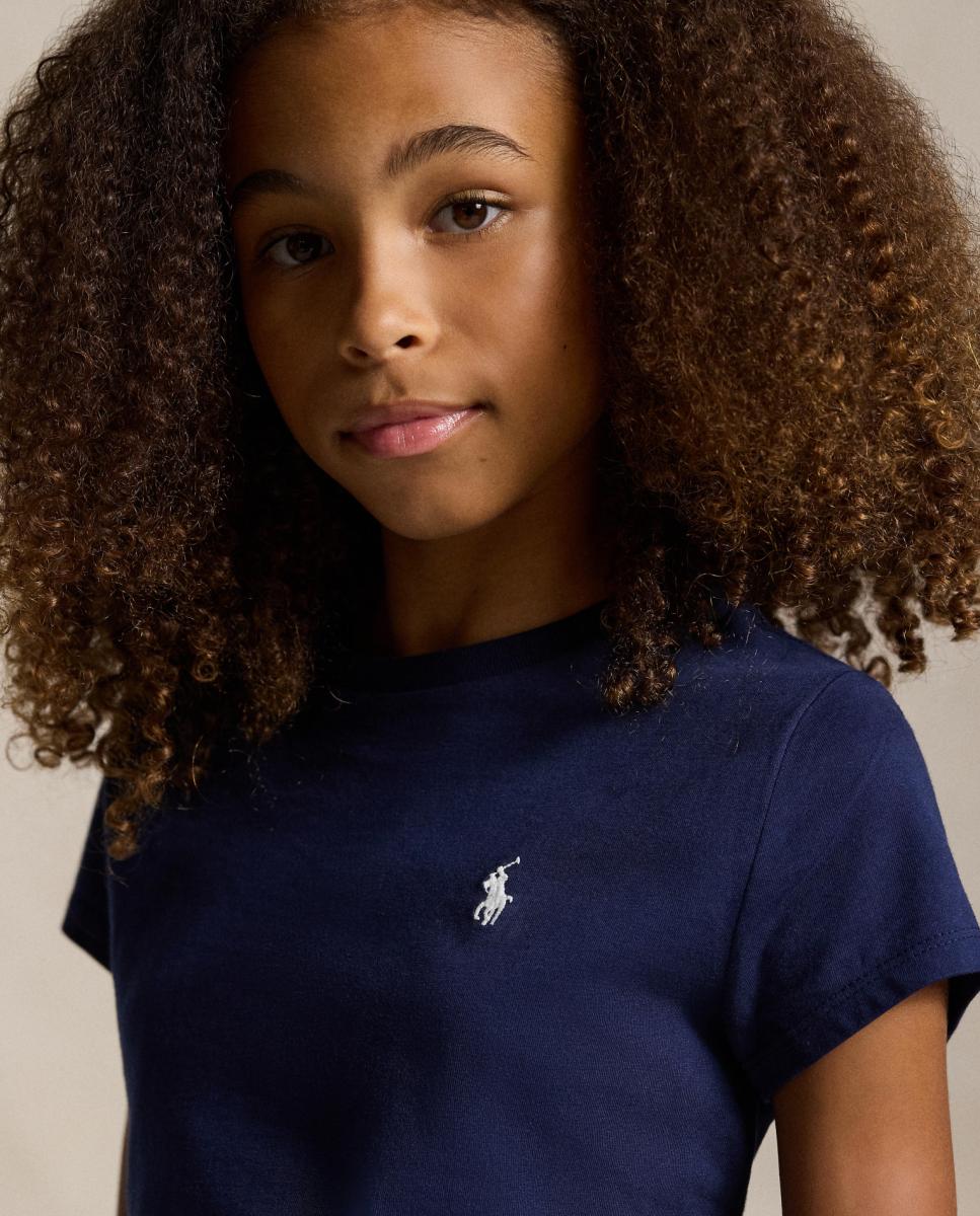 Camiseta de niña de punto jersey de algodón - Polo Ralph Lauren - Azul marino Azul marino-3