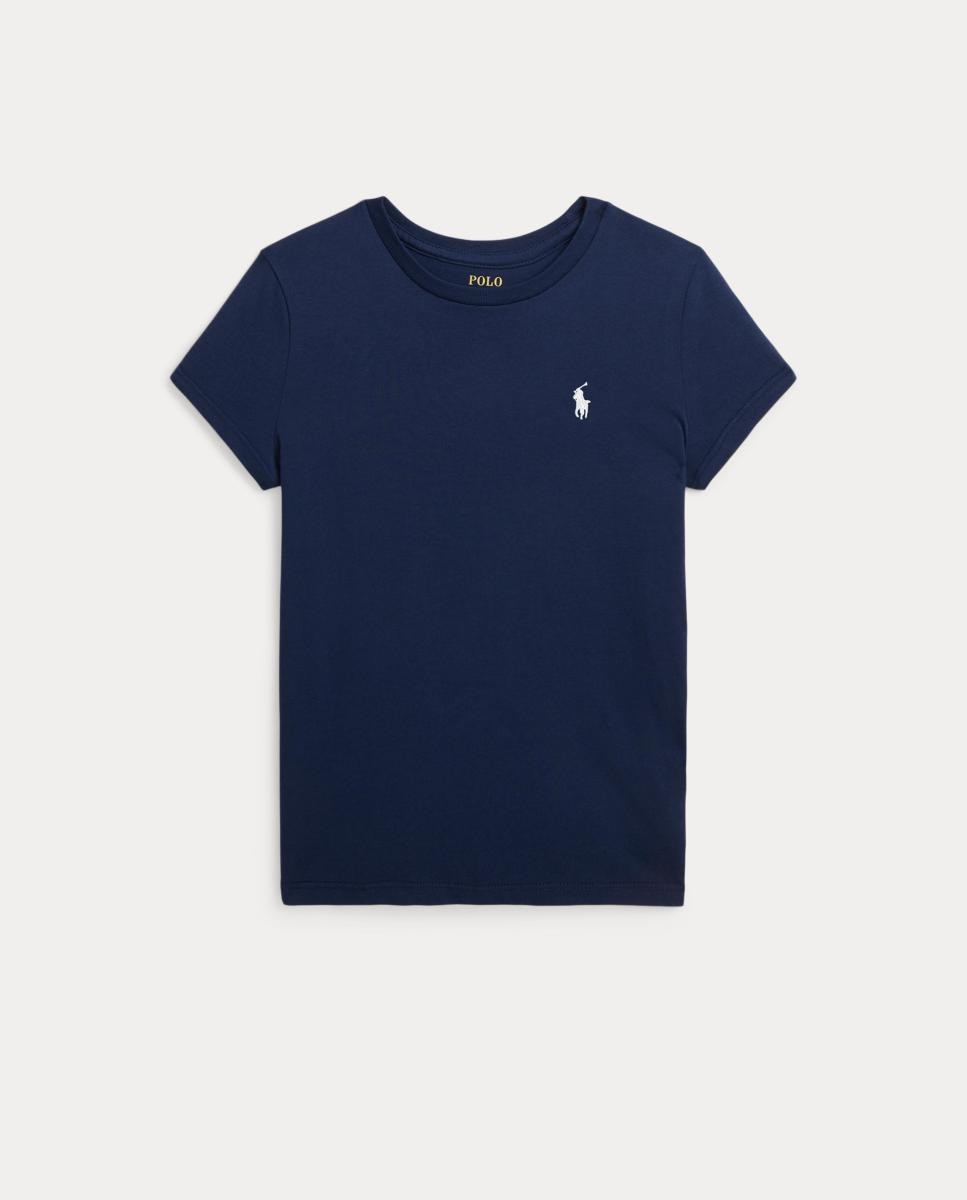 Camiseta de niña de punto jersey de algodón - Polo Ralph Lauren - Azul marino Azul marino-4