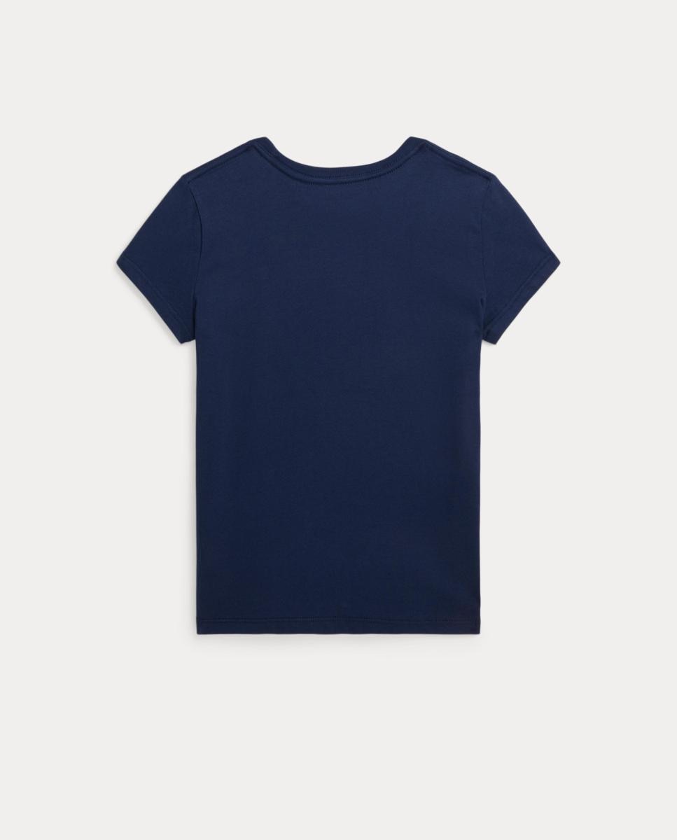 Camiseta de niña de punto jersey de algodón - Polo Ralph Lauren - Azul marino Azul marino-5