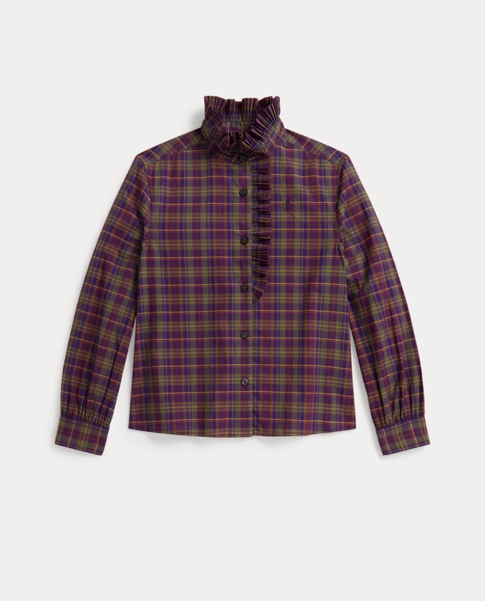 Camisa de Popelina de Algodão aos Quadrados Polo Ralph Lauren Multicolor-5