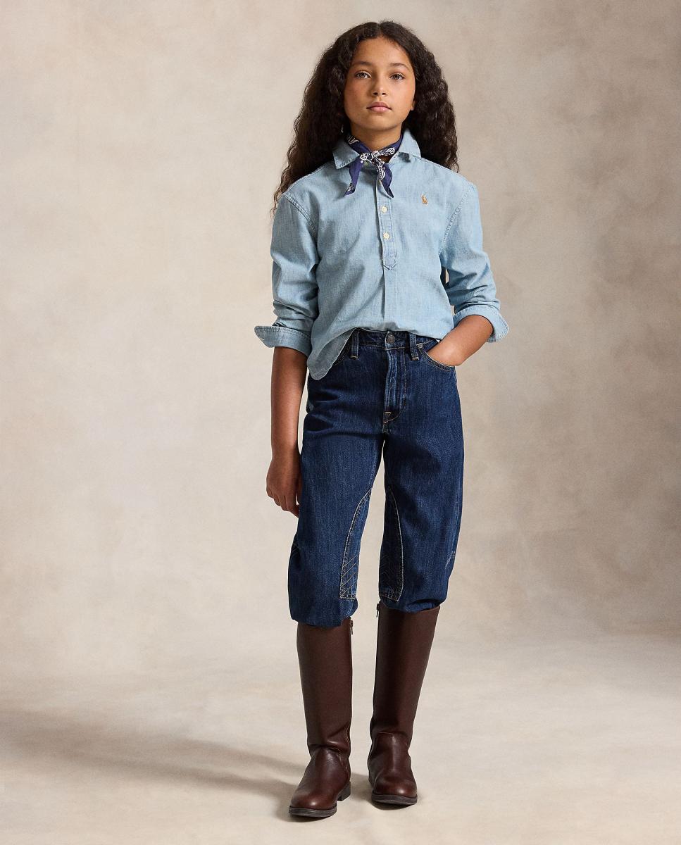 Imagem 0 de Camisa de Chambray de Algodão Big Fit