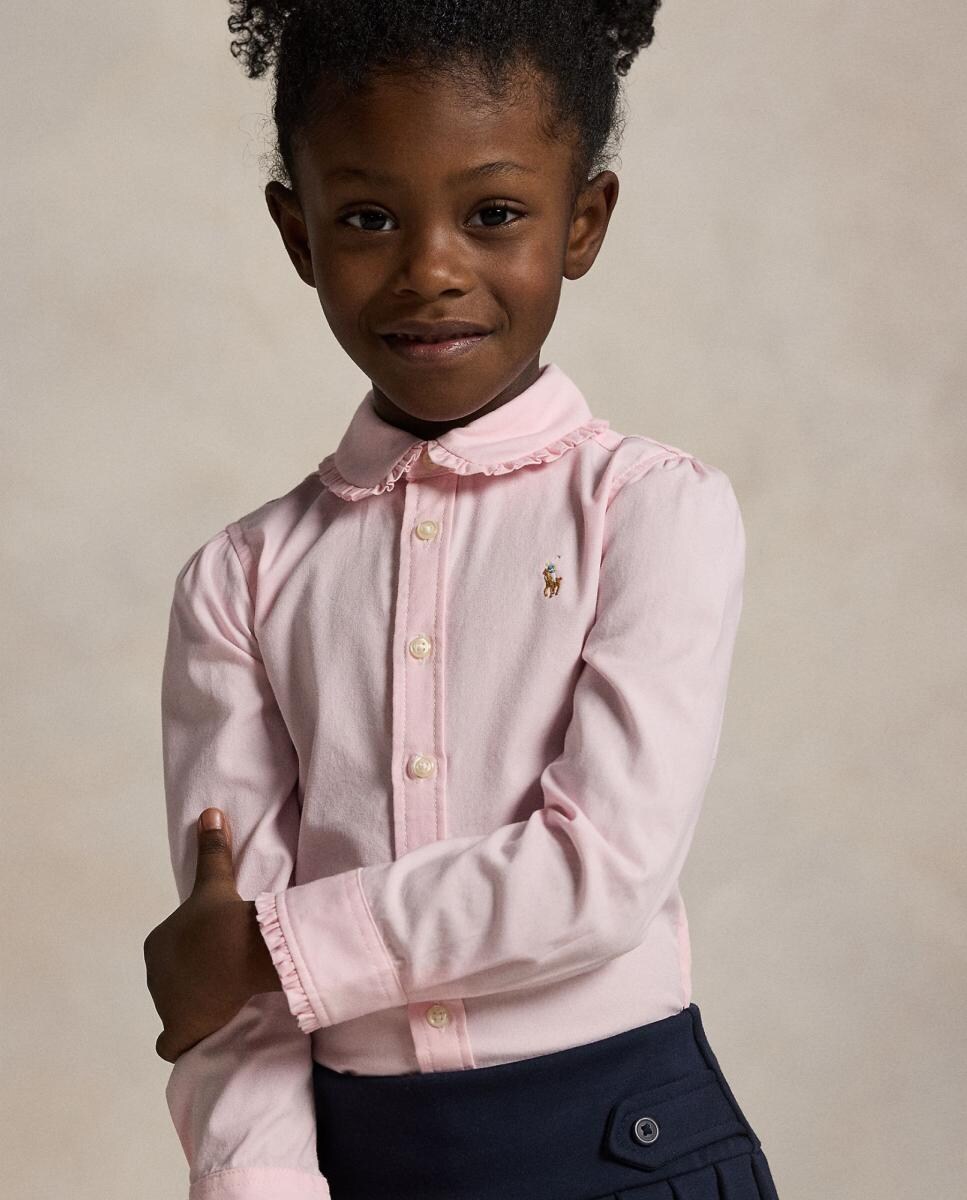 Camisa de niña oxford de algodón con volantes · Polo Ralph Lauren