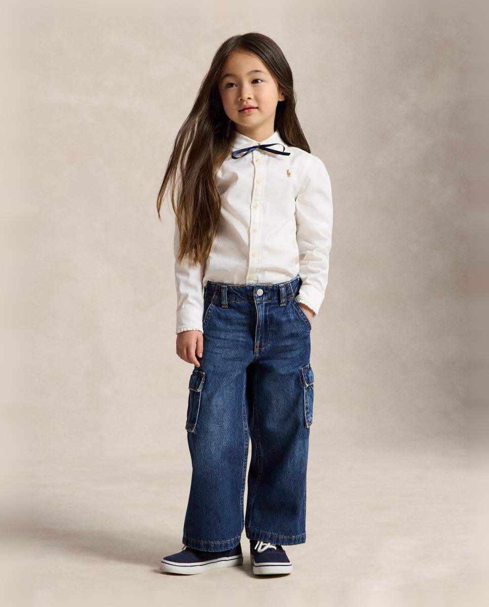Camisa Oxford de Algodão Polo Ralph Lauren Branco-3