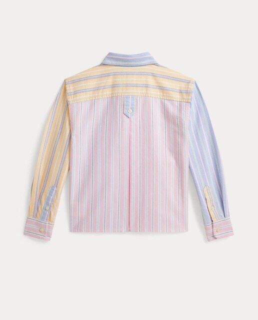 Camisa de niña Oxford de algodón estampada