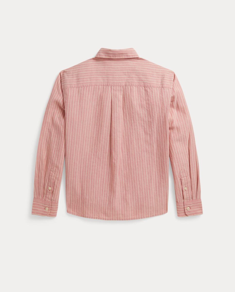 Camisa Quadrada de Algodão e Linho Polo Ralph Lauren Rosa-claro-2