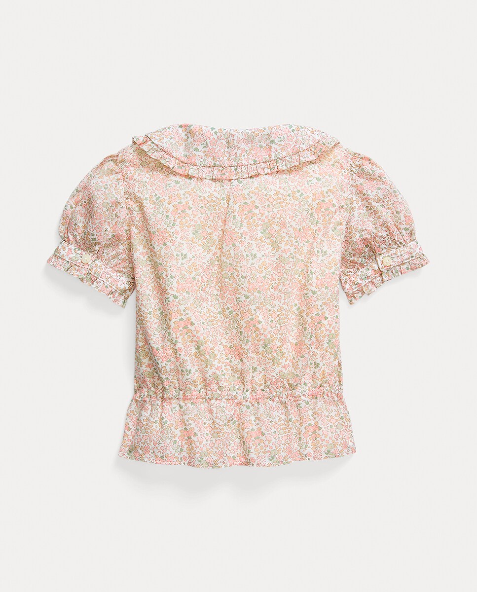 Blusa com Peplum de Algodão Rosa-2
