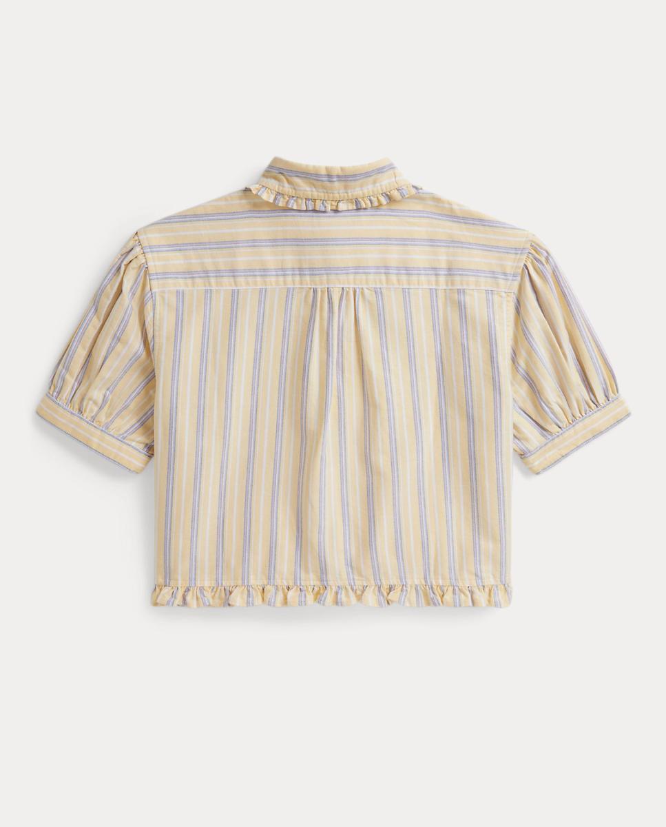 Camisa Oxford de Algodão com Manga Curta Polo Ralph Lauren Azul / Amarelo-2