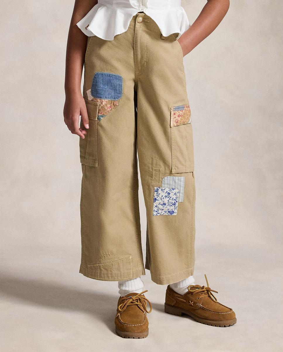 Calças Cargo de Algodão Patch Polo Ralph Lauren Bege-2