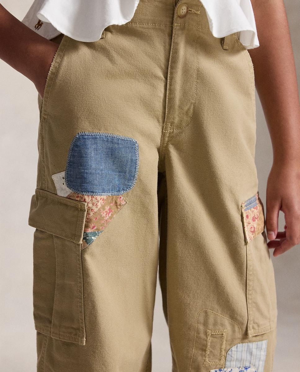 Calças Cargo de Algodão Patch Polo Ralph Lauren Bege-3