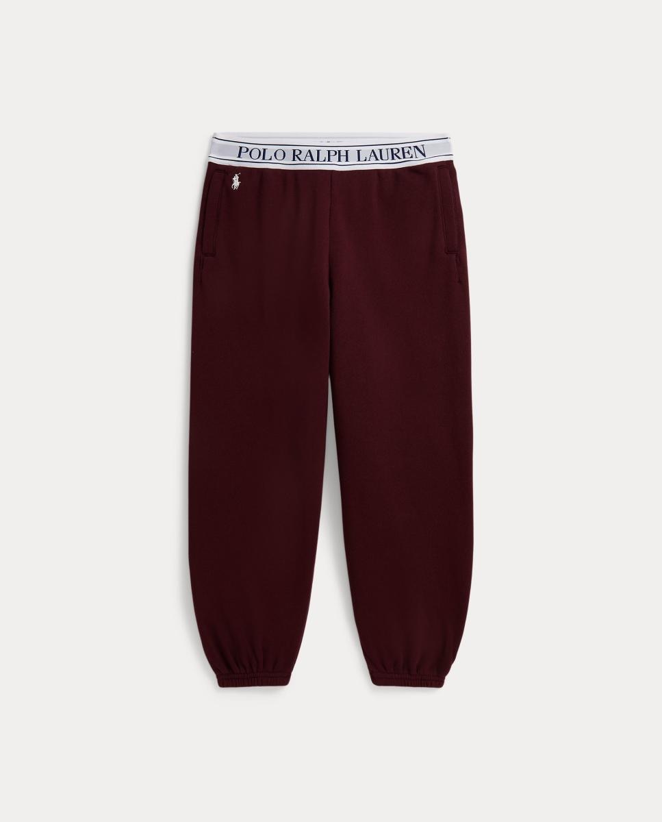 Calças Desportivas em Mistura de Algodão com Fita Elástica Polo Ralph Lauren Bordeaux-5