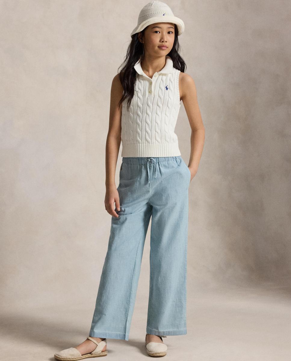 Imagem 0 de Calças de Chambray - Índigo