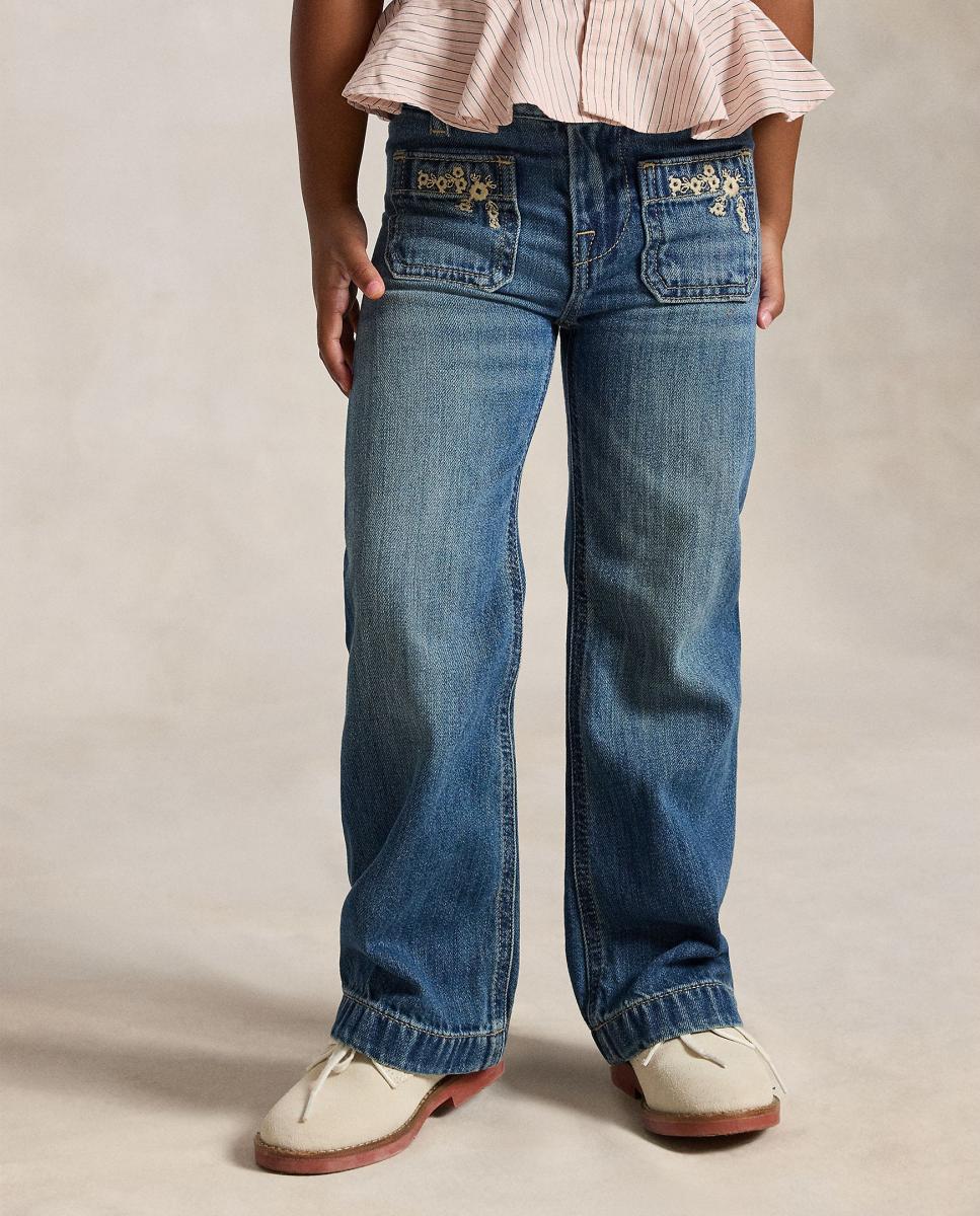 Jeans de Algodão com Corte Direito Polo Ralph Lauren Azul-marinho-2
