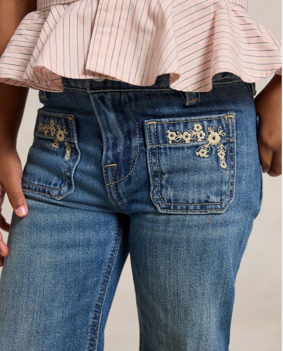 Jeans de Algodão com Corte Direito Polo Ralph Lauren Azul-marinho-3
