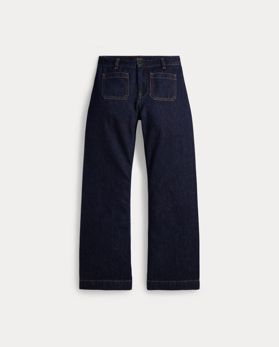 Jeans de Algodão com Bolsos de Remendo Polo Ralph Lauren Azul-marinho-4
